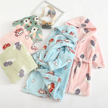 New Arrival 18 Color Baby Girls Winter Flannel Pajamas Kids Boys Cartoon Warm Hooded Sleepwear Children's Coral Velvet Bathrobes 2024 - buy cheap