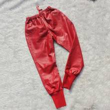 Lady Genuine Joggers Sheepskin Soft Real Leather Trousers Women Casual Multi Color Plus Size Harem Pants Female 2024 - buy cheap