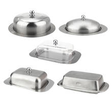 Stainless Steel Butter Dish Cake Dessert Bread Serving Tray Buffet Food Container Furit Salad Steak Storage Box 2024 - buy cheap