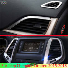 Accesorios de estilo de coche para Jeep Cherokee Limited 2015-2018, cubierta de salida de ventilación Interior de aire acondicionado cromado ABS 2024 - compra barato