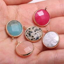 Natural Stone Faceted Pendants Round shape Exquisite Charms for Jewelry Making Diy earring necklace accessories 17x20mm 2024 - buy cheap