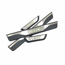 Накладка для Lada Vesta SW Cross 2015-2018 2019, накладка из нержавеющей стали для порога, защита педали, накладка, аксессуары для стайлинга автомобиля 2024 - купить недорого