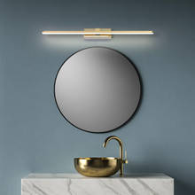 Luminária de espelho moderna com led, luz branca quente/branca para espelho frontal, 90-260v, cromada/dourada, para maquiagem 2024 - compre barato