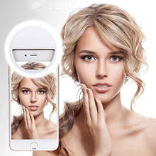 Портативное кольцо для вспышки 36 светодиодов светящееся кольцо с зажимом для Samsung для iPhone 8 7 6 Plus универсальная лампа для селфи мобильный телефон объектив 2024 - купить недорого