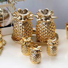 Golden Ceramic Pineapple Figurine, Artificial Fruit Ornament Table Decor 2024 - buy cheap