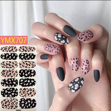 Tiras adhesivas de esmalte de uñas en polvo de leopardo, pegatinas encantadoras para decoración de uñas, herramientas de manicura, 14 unidades por hoja, 2021 2024 - compra barato