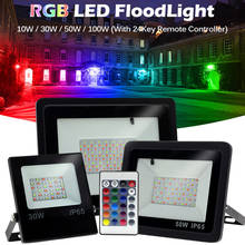 220V RGB Led Floodlight 50W 100W Outdoor Wall Washer Lamp Reflector IP68 Waterproof Garden Lighting RGB Flood Light 2024 - buy cheap