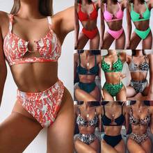 Biquinis push up de cintura alta feminino, roupa de banho feminina, monoquini, banador feminino, bandagem, moda praia, 2021 2024 - compre barato