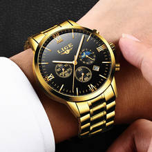 LIGE Mens Watches Top Brand Quartz movement Luxury business Gold watch Military sport waterproof Wrist watch Relogio Masculino 2024 - buy cheap