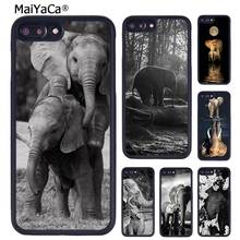 MaiYaCa-funda de teléfono con diseño de elefante y Luna para iPhone, carcasa para teléfono móvil iPhone X, XR, XS, 11, 12 Pro MAX, 5, 6, 6 S, 7, 8 Plus, Samsung Galaxy S6, S7, S8, S9, S10 2024 - compra barato