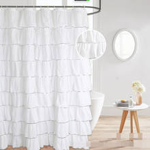 Cortina de chuveiro suprimentos banho banheiro sólido decoração casa branca com ganchos 2024 - compre barato