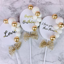 1PC Foil Love Happy Birthday Cake Topper Happy Birthday Cake Top Flags for Love Family Birthday Party Baking Decoration Supplies 2024 - buy cheap