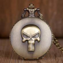 Retro Anime Punisher Skull Quartz Pocket Watches Necklace For Men Women Antique Bronze Fob Chain Watch With Best Gift XH3015 2024 - buy cheap