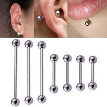 Pendiente de titanio G23 para cartílago, Piercing Industrial para labio, tuerca para pezón, anillo para lengua, barra para oreja, Tragus Helix, joyería corporal de 14G, 1 ud. 2024 - compra barato