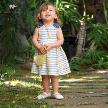 DBM13818-vestido de verano con estampado de lazo para niña, vestido de fiesta con bolsa pequeña, ropa infantil lolita, 2 uds. 2024 - compra barato