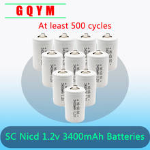 MJKAA 12 шт SC 1,2 V 3400mah аккумуляторная батарея 3400mah 4/5 Sub C Nicd ячейка для электрической батареи отвертка 2024 - купить недорого