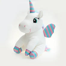 45cm Fantastic Rainbow Wings White Unicorns Plush Toy Cartoon Fly Horse Stuffed Animals Doll Lovely Gift For Girl Baby Birthday 2024 - buy cheap