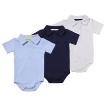 Комбинезоны для маленьких мальчиков; летняя рубашка поло; комбинезон для малышей; однотонная хлопковая одежда для девочек; одежда с короткими рукавами для новорожденных мальчиков; 8 цветов 2024 - купить недорого