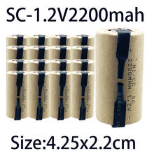 Аккумуляторная никель-кадмиевая батарея 2200 мАч для шуруповертов, SC батареи, сварочные вкладки, sub C Батарея для беспроводных дрелей, 1,2 в для hitachi 2024 - купить недорого