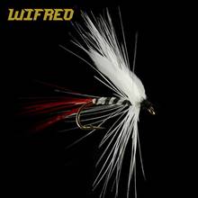 Wifreo 10 шт. 10 # Мушки для ловли форели MayFly, приманка для ловли нахлыстом, приманки, белые и красные ягодицы 2024 - купить недорого