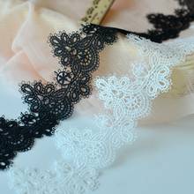 3 jarda 6.3cm branco/preto flor bordado laço guarnição fitas para o vestido de casamento decoração diy costura acessórios 2024 - compre barato