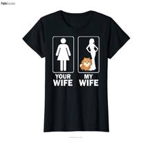 Mens My Wife Pomeranian Pom Fathers Your Wife Love Day Shirt man cotton fashion teeshirt summer brand plus size T-Shirt-Black 2024 - buy cheap