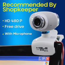 Webcam 480p com grampo para computador, webcam com visão noturna giratória, com microfone, para pc e laptop 2024 - compre barato
