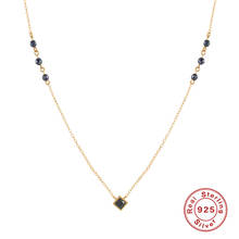 Boako 925 prata esterlina colares para mulheres preto diamante clavícula colar jóias collier bijou colares pingente colar presente 2024 - compre barato