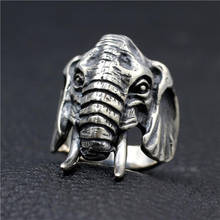 Vintage Elephant Ring Men Stainless Steel African Tribe Animal Elephants Head Biker Jewelry 2024 - buy cheap