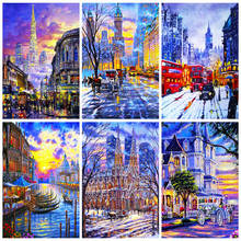 EverShine Diamond Art Painting City Home Decor Diamond Mosaic Full Square Drill Landscape Picture Rhinestones Cross Stitch Kits 2024 - buy cheap