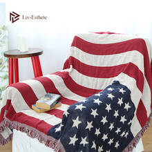 Liv-esthete-Manta con bandera americana para adultos, saco de dormir, manta de punto, mejor regalo 2024 - compra barato