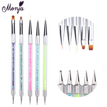Monja Double End 5pcs/set Nail Art Acrylic Flower Design Painting Drawing Liner Brushes Dotting Pen Manicure Tools 2024 - buy cheap