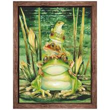 Набор для вышивки крестиком Top frog, ткань с анималистическим рисунком, 18/14/11 шт. 2024 - купить недорого