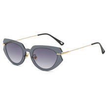 Olho de gato óculos de sol moda feminina lente gradiente liga cateye vintage luxo óculos de sol homens máscaras retro uma peça oculos uv400 2024 - compre barato