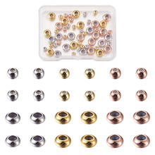 60 pçs de bronze contas de borracha spacer rolha grânulos rondelle redonda slider encantos para pulseira pulseira diy jóias fazendo acessórios 2024 - compre barato