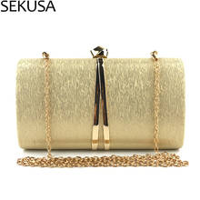 Leather Luxury Party Shoulder Chain Purse Holder PU Fashion Women Handbags Metal Golden Wedding Handbags 2024 - buy cheap