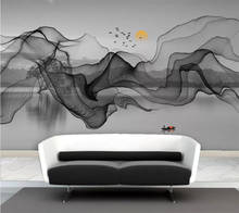 Beibehang personalizado papel de parede mural novo chinês abstrato paisagem artístico linha padrão mármore decorativo 2024 - compre barato