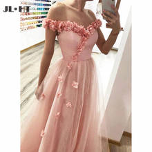 Pink Off Shoulder Evening Dresses Long A-Line Halter Sleeveless Open Back Prom Dress Maid of Honors Evening Dress 2024 - buy cheap