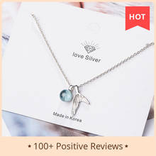 925 sterling silver Mermaid Pendant Necklace Blue Crystal Necklace For Women Fashion Jewelry New 2024 - купить недорого