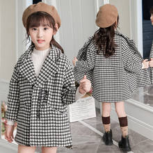 Winter Coat For Girls Woolen Jacket For Girls Fashion Plaid Kids Outerwear Autumn Teenage Clothes For Girls 4 6 8 10 12 13 Years 2024 - buy cheap