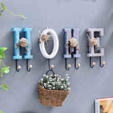 Wood Letter Decorative Key Holder Wall Hooks HOME LOVE Room Hooks For Hanging Clothes Coat Room Decoration Accessories Perchas 2024 - buy cheap