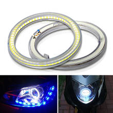 2 pieces Car/Motorcycle Headlight Styling LED COB Bulb Angel Eyes 12V White 7500K Demon Eye 60mm 70mm 80mm DRL LED COB Light 2024 - compre barato