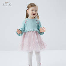 DBS16608-vestido de primavera con bordado de dibujos animados para niña, vestido de fiesta de moda para niño, ropa infantil de lolita 2024 - compra barato