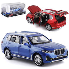 Coche de juguete con luz de sonido para niño, modelo 1:32, colección de regalos de juguete para niños con fuerza de retorno acústico-óptico BMW x7 2024 - compra barato