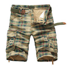 Men Shorts 2020 Fashion Plaid Beach Shorts Mens Casual Camo Camouflage Shorts Military Short Pants Male Bermuda Cargo Overalls 2024 - buy cheap
