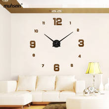 Reloj de pared de diseño moderno para sala de estar, relojes de cuarzo con pegatina de espejo acrílico, decoración de oficina para sala de estar, reloj de pared 3D, 2021 2024 - compra barato