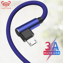 Micro USB кабель 3A быстрое зарядное устройство кабель для передачи данных 90 градусов USB кабель USB ЗУ для мобильного телефона кабель для Samsung Huawei Xiaomi microusb 2024 - купить недорого