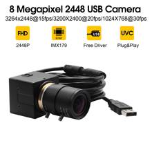 8MP 3264X2448 IMX179 CCTV USB камера 2,8-12 мм варифокальный объектив CS видео USB камера Веб-камера для промышленной машины 2024 - купить недорого