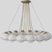 Multi-ball living room bedroom model room warm chandelier Nordic art ring glass ball chandelier 2024 - buy cheap