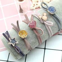 10Pcs/Lot Girls Hair Accessories Starry Sky Cartoon High Elastic Hair Band Hand Knot Rope Cute Scrunchies Hair Bands for Women 2024 - buy cheap